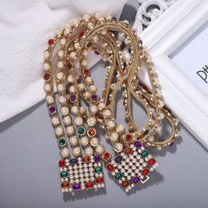✅NEW! LUXURY PEARL COLORFUL BELT HAUTE COUTURE
